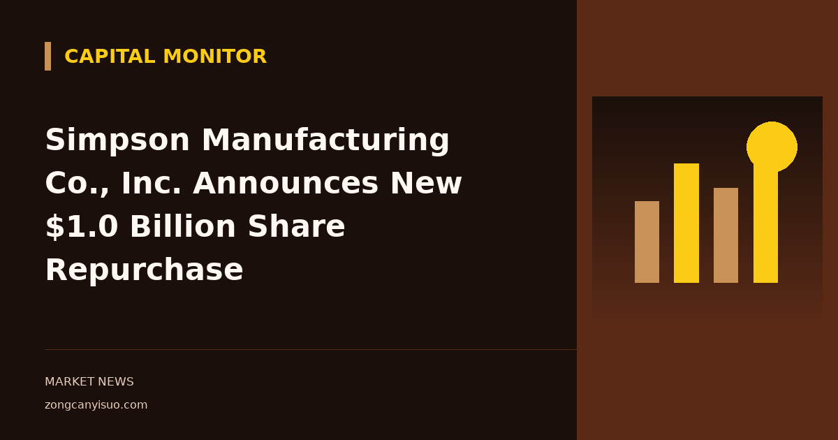 Simpson Manufacturing Co., Inc. Announces New $1.0 Billion Share Repurchase