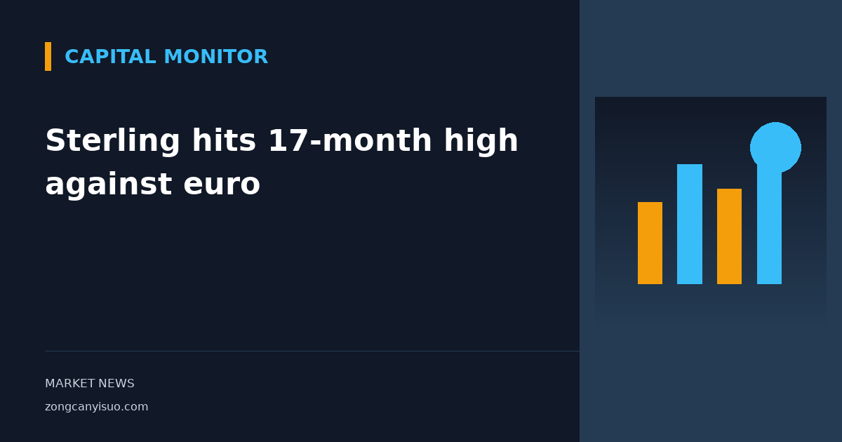 Sterling hits 17-month high against euro